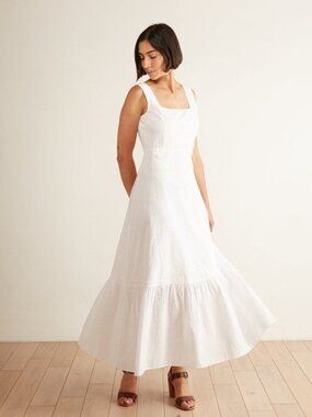 Paloma Wool Laura White Cotton Sleeveless Maxi Dress in Off White Sz XS 34